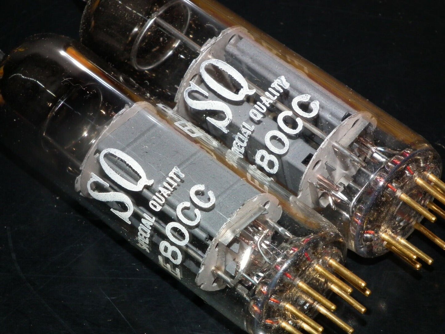 Philips E80CC 6085 Platinum Matched pair NOS Made in Heerlen 1966 Gold Pins