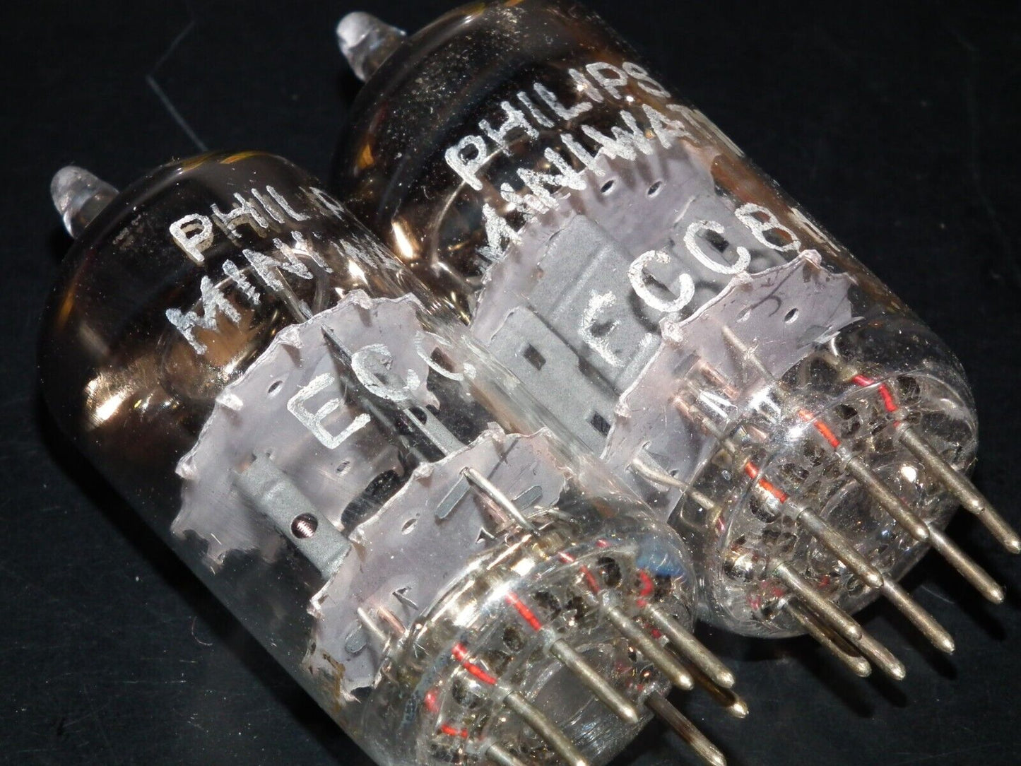 ECC81 12AT7 Philips (Used, matched pair) Suresnes France tube plant