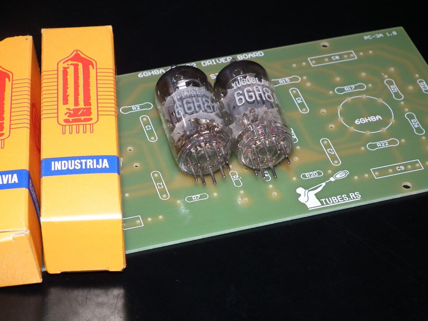 DYNACO ST-70 6GH8A / 6GH8 PC-3 DRIVER BOARD PARTIAL KIT (Retro Phenolic Look PCB + EI Philips 6GH8A Pair)