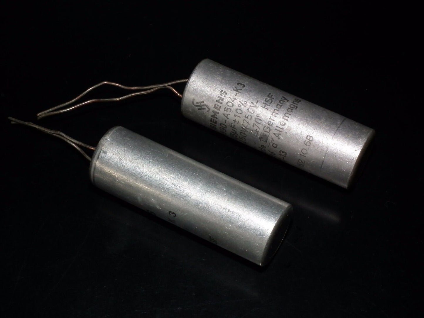 Two vintage NOS PIO Capacitors 0.5mfd 750V Siemens Klangfilm Hi End Tube Audio