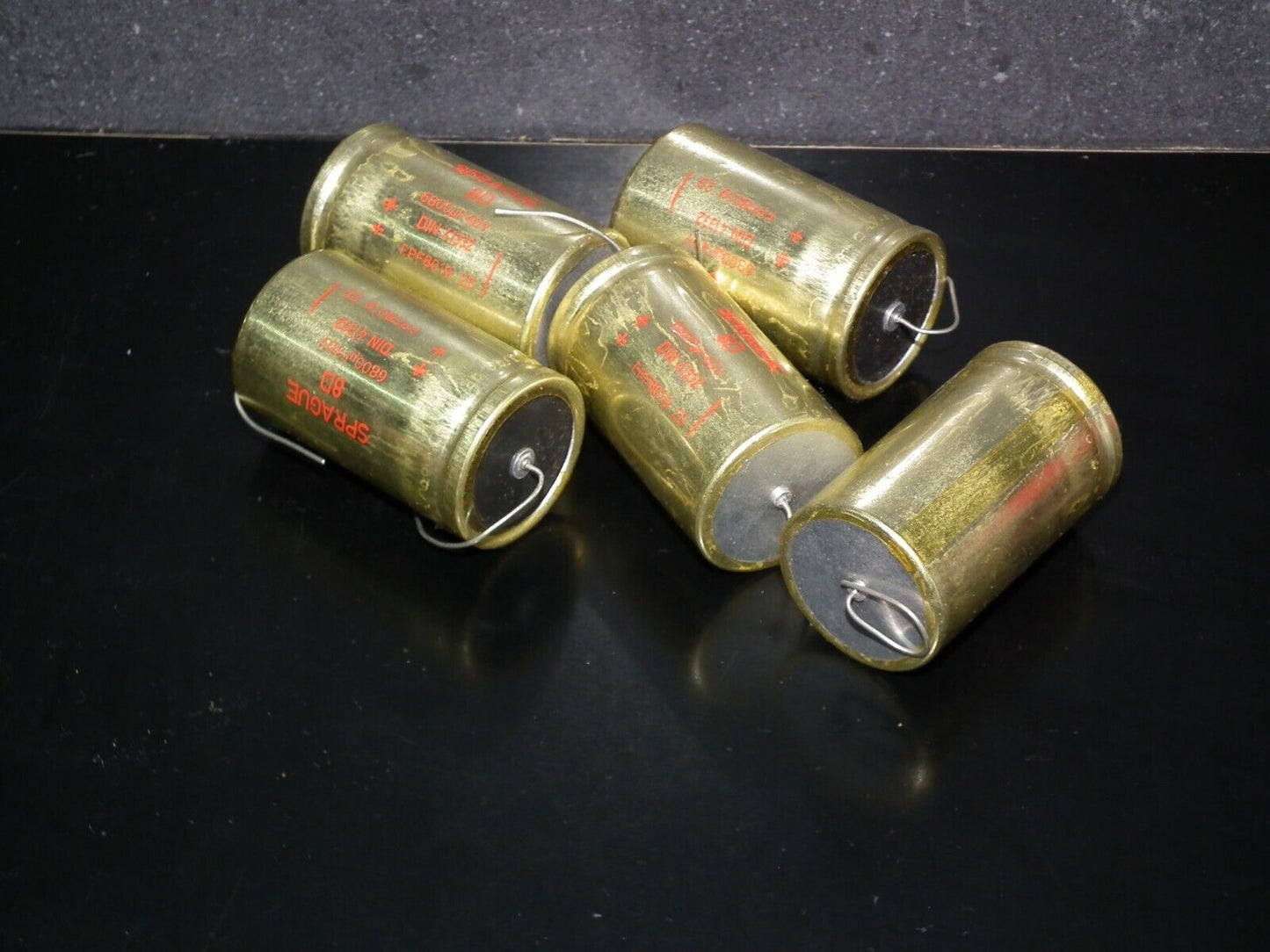 NOS Sprague electrolytic capacitors 6800uF 40V Made in USA