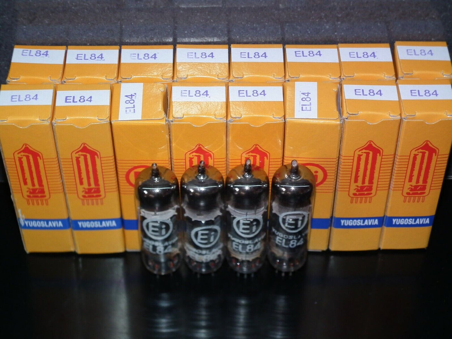 EL84 6BQ5 Tungsram Hungary - NOS platinum matched quad from 70s NOS NIB EI Boxes