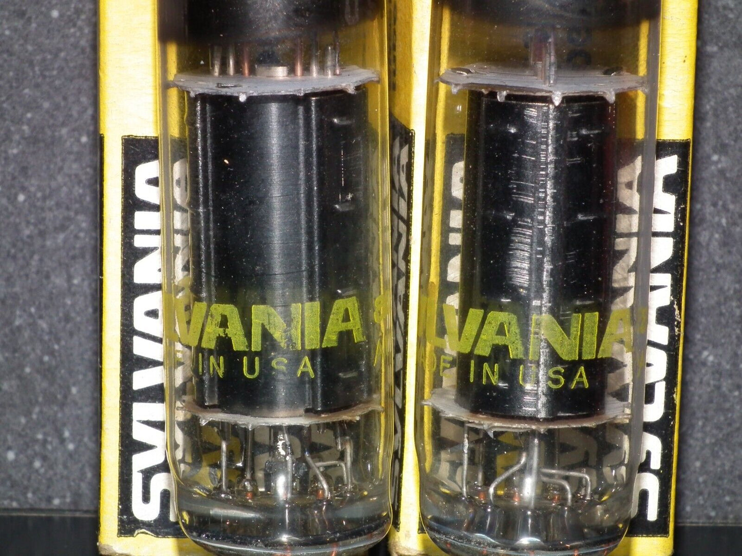 Platinum Matched Pair 6GK6 Sylvania NOS NIB Black Anodes Carbonized Nickel