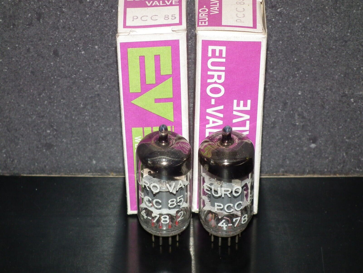 PCC85 Euro Valve Platinum Matched Pair NOS NIB 70s Big Inclined Getter
