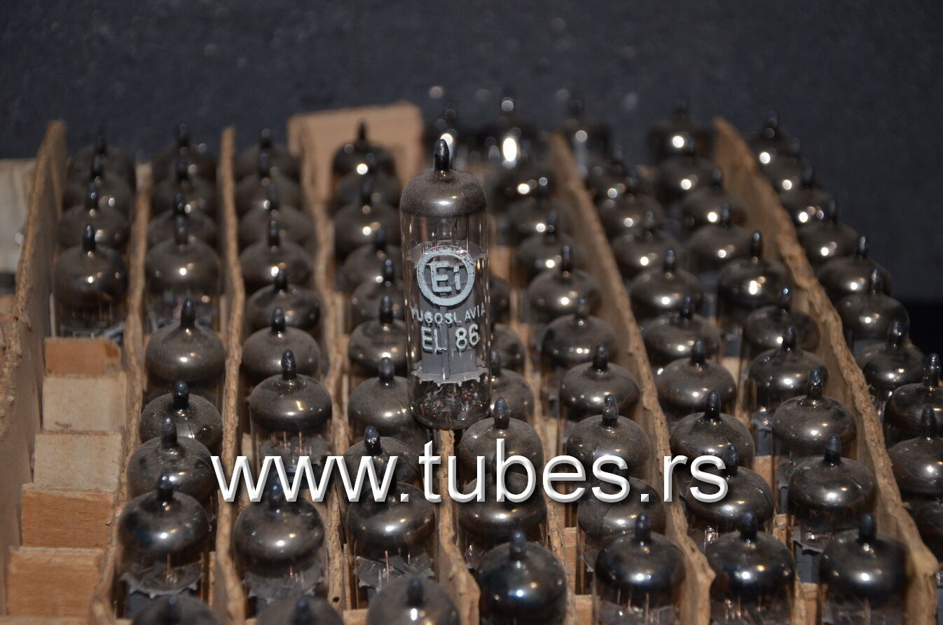 Platinum matched quad EL86 6CW5 EI Yugo (Philips) NOS tube audio output pentode
