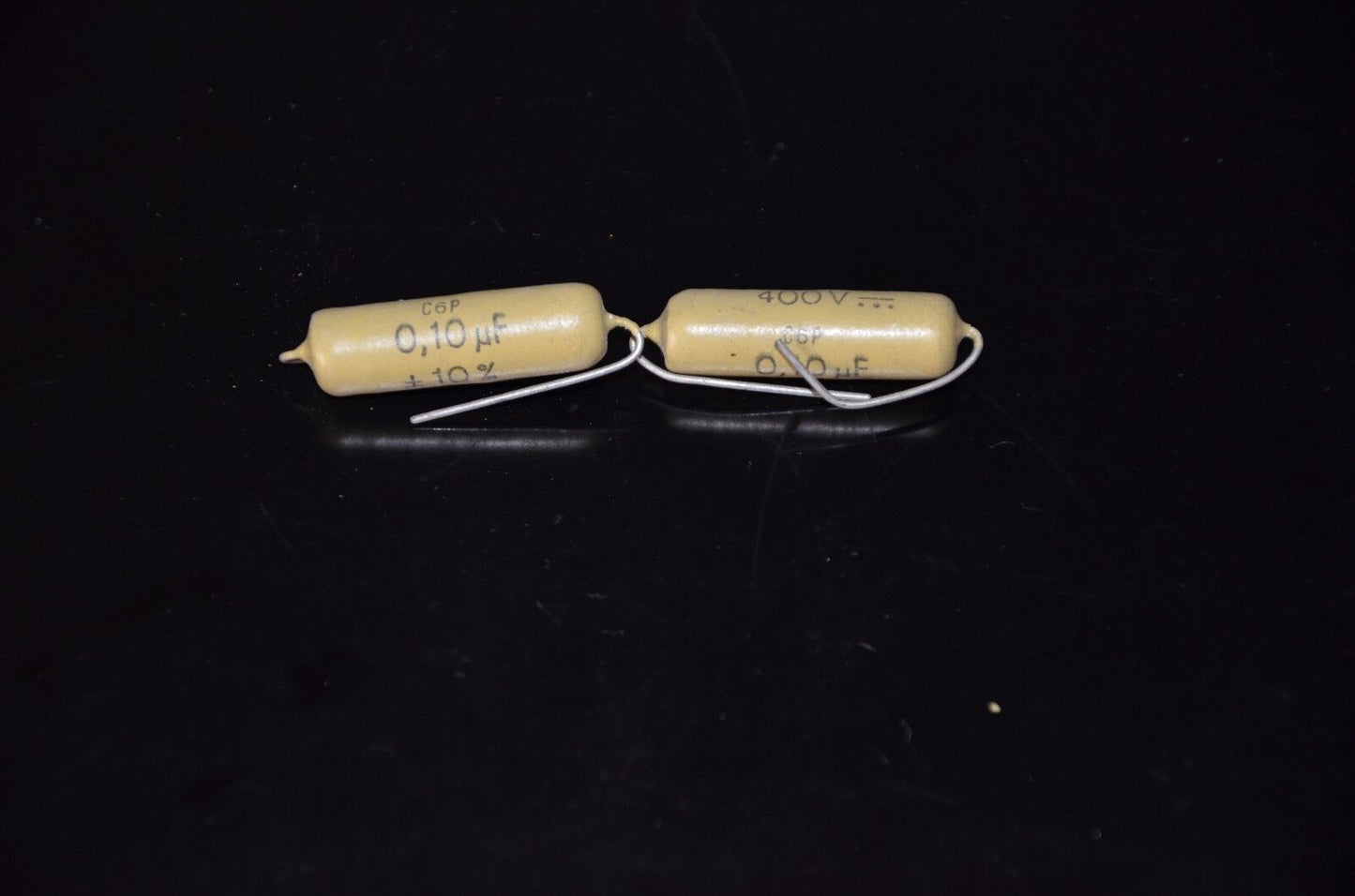 Two vintage Mullard Mustard Capacitors 0.1mfd / 400V (100nF) Marshall,Fender ...