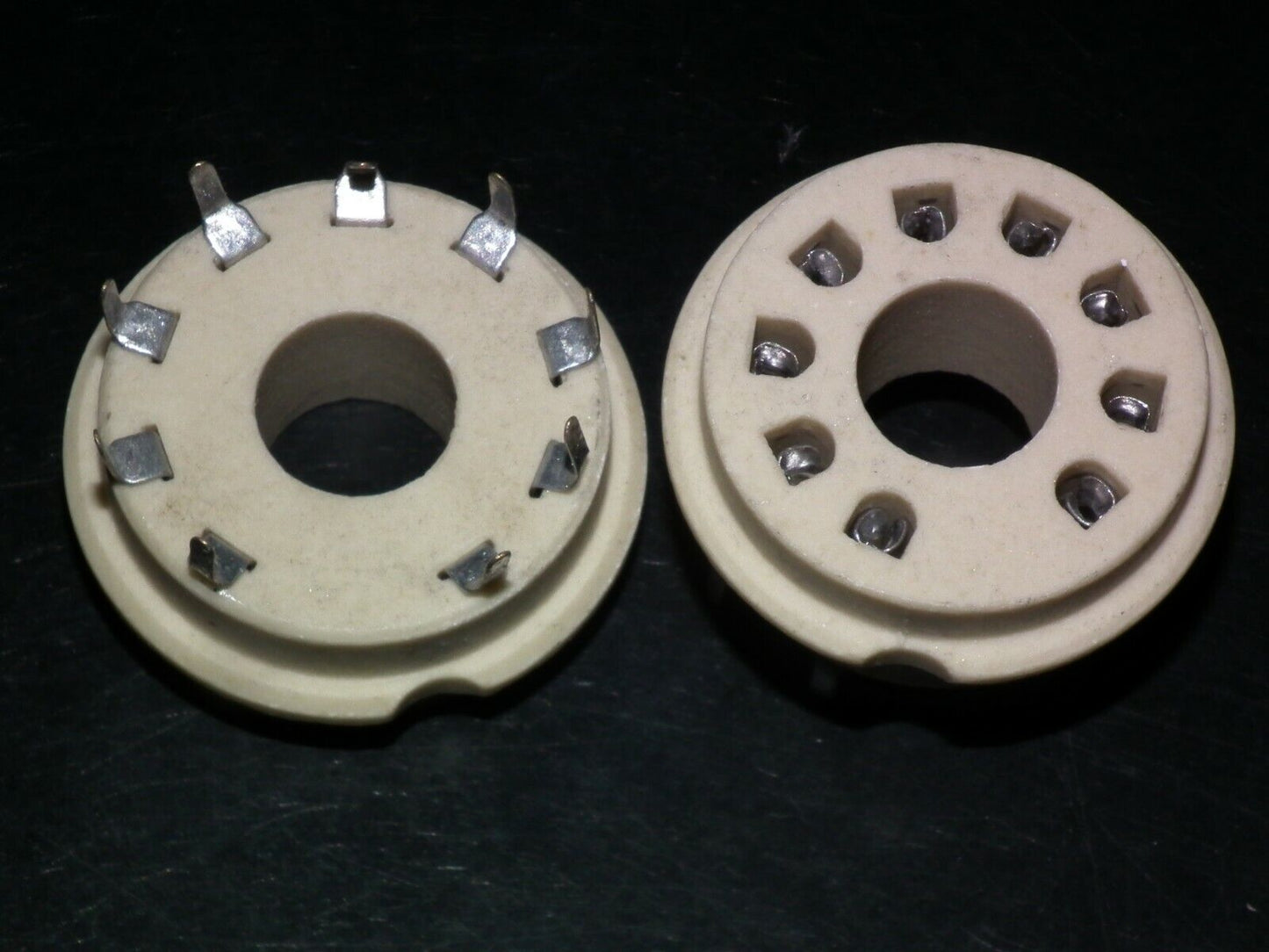 Two VINTAGE NOS Magnoval Vacuum Tube Ceramic Socket for PCB West Germany 60s