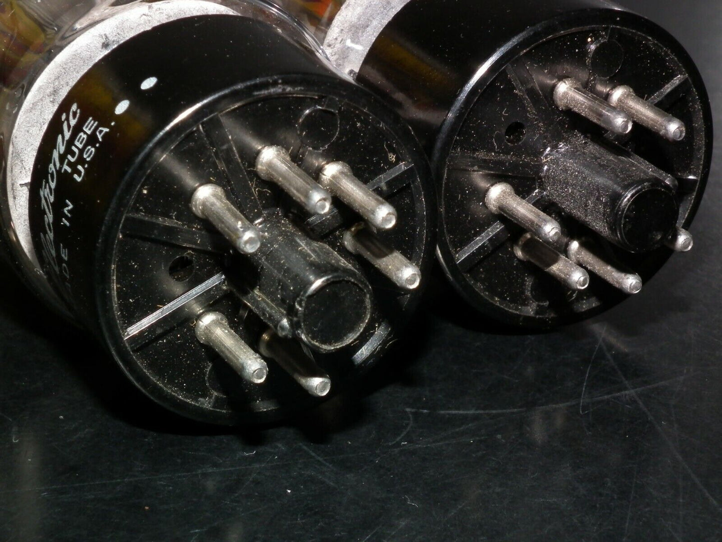 6L6GB GE Pair, Made in US in 1957, top square getter, used, tested 85%