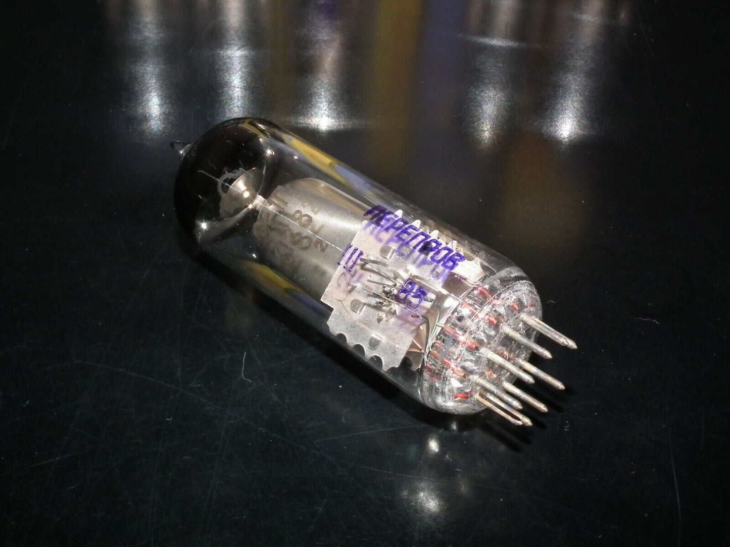 One (1 pcs) Reflektor EM80 6E1P tuning eye tube Made in 1982 Magic Eye Indicator