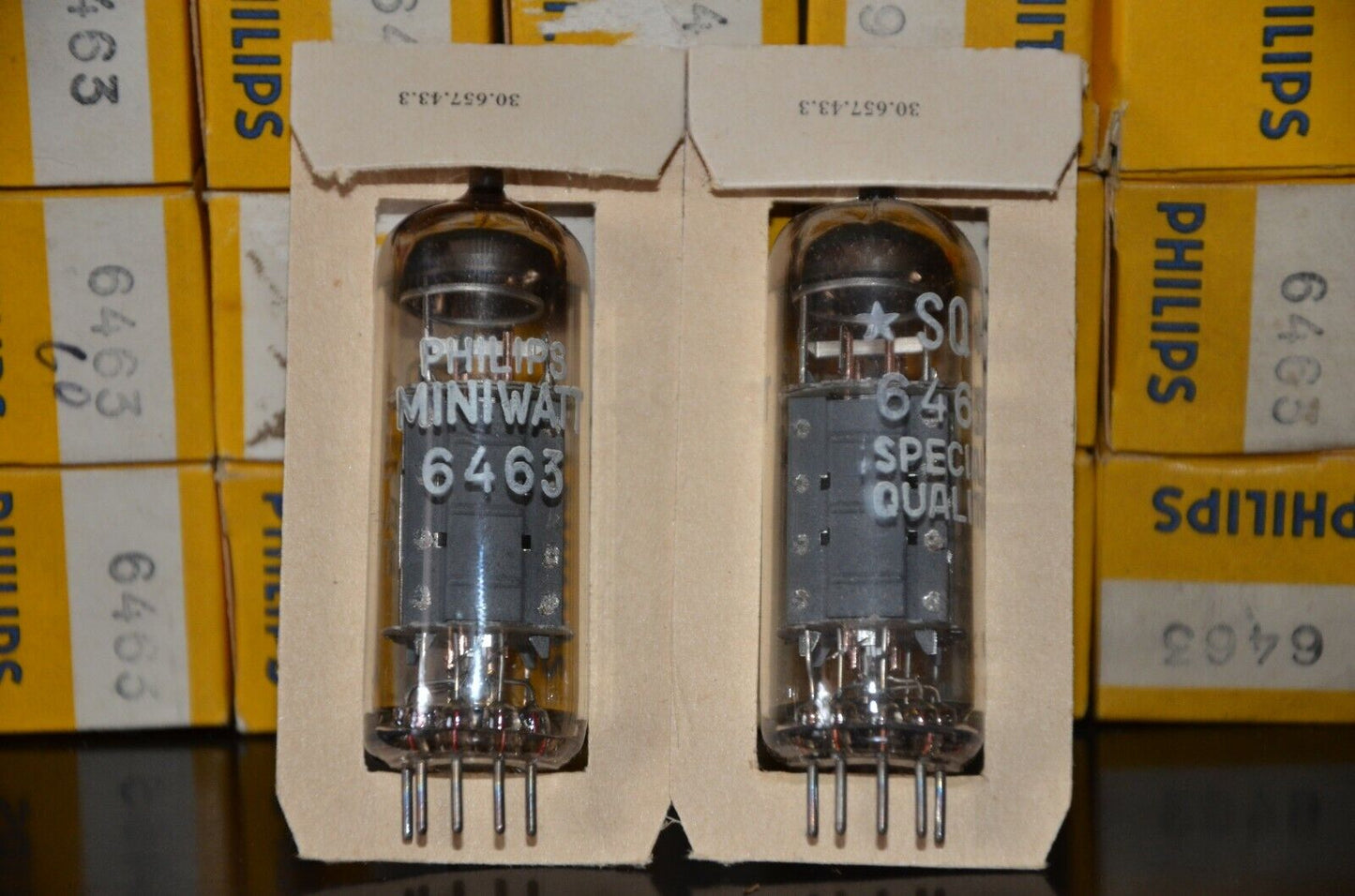 6463 Platinum Matched Pair Philips Heerlen Holland NOS NIB RARE WELDED PLATES SQ