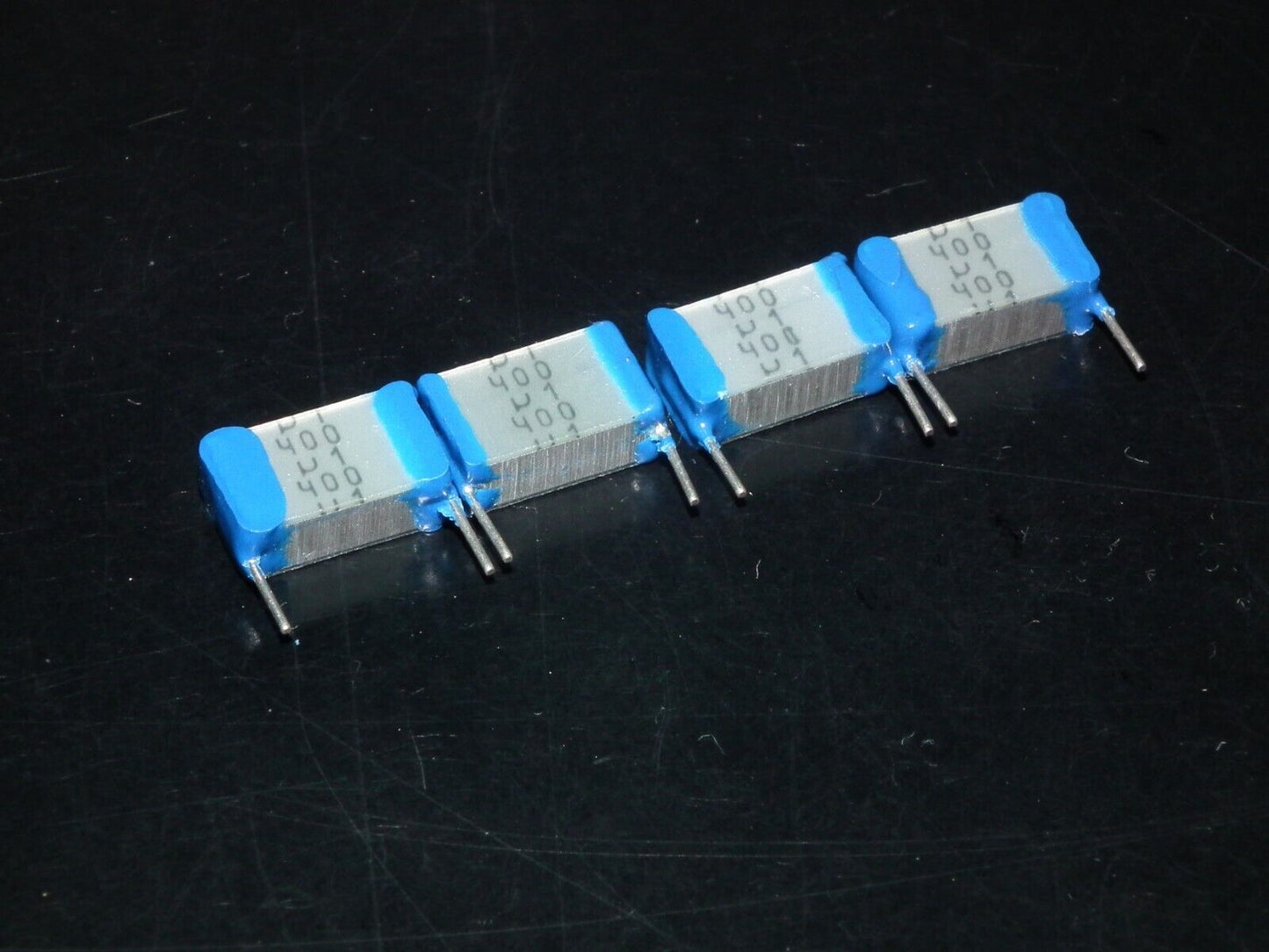 NOS Siemens 100nF 400V MKT Film Capacitor Silver Blue Cap 4pcs Tube Audio