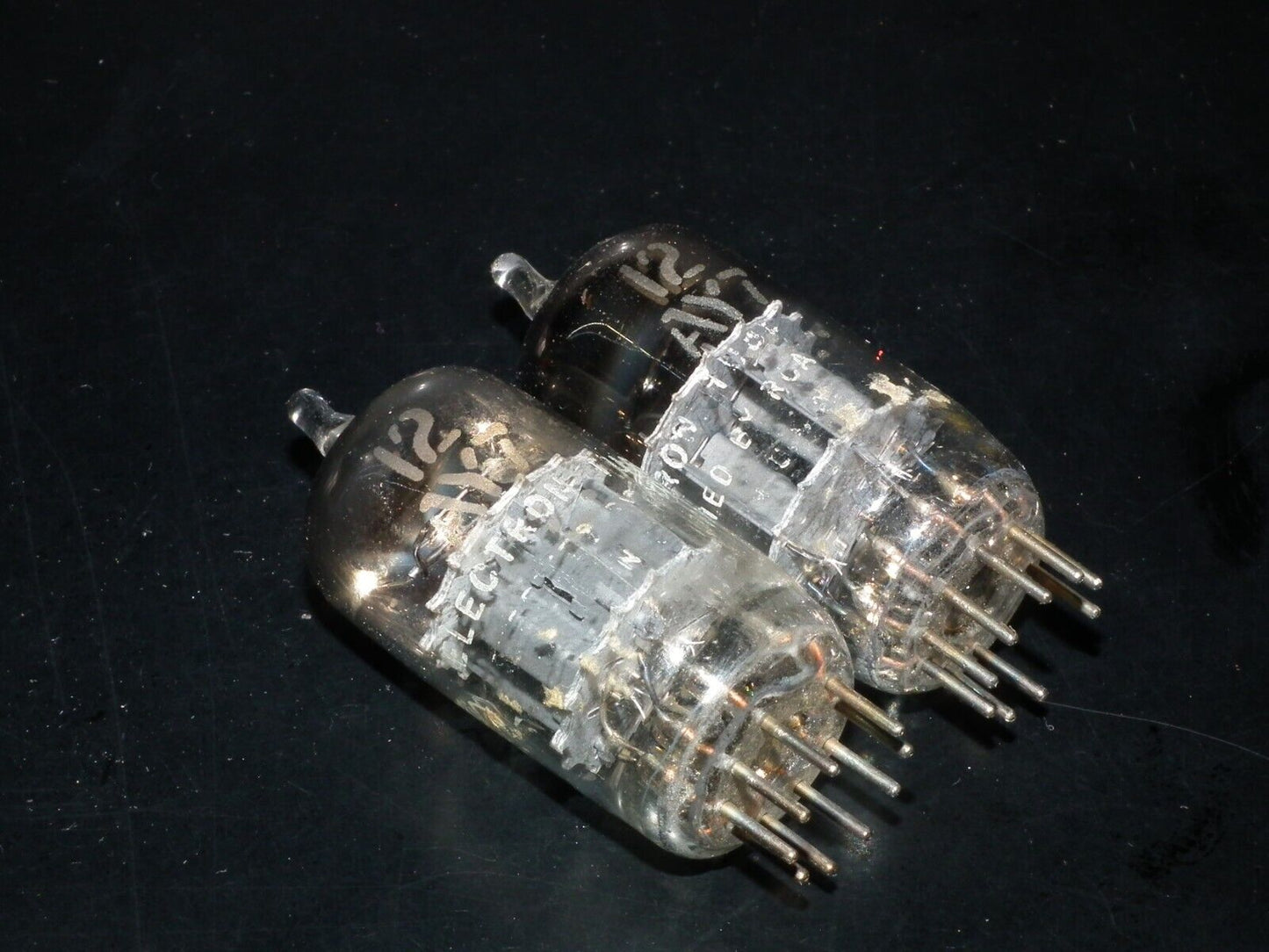 12AY7 RCA ADA platinum matched pair RARE SQUARE GETTER 6072 6072A USED 100%