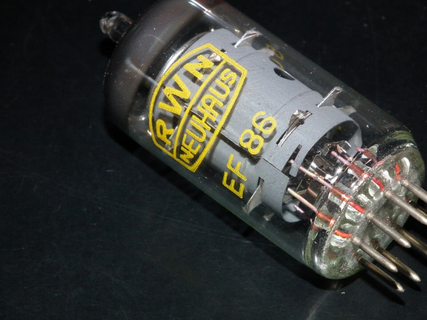 EF86 RFT 6267 Germany NOS big ring getter, Germany 1967