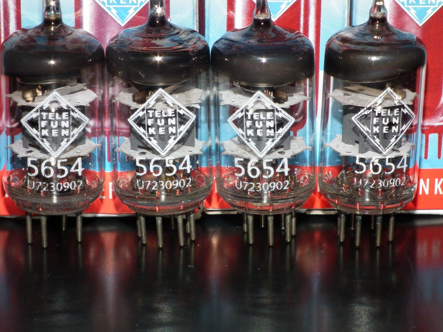 Platinum Matched Quad Telefunken 5654 6AK5 EF95 NOS NIB Ulm Diamond Bottom DB