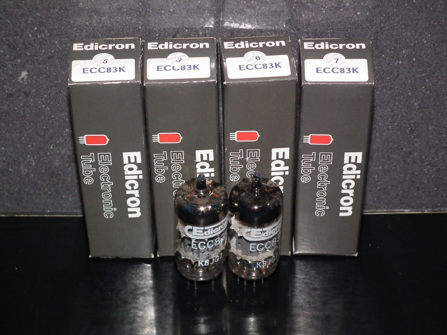 ECC83K 12AX7 EI Yugoslavia Short Smooth Plates 14mm NOS Matched Pair