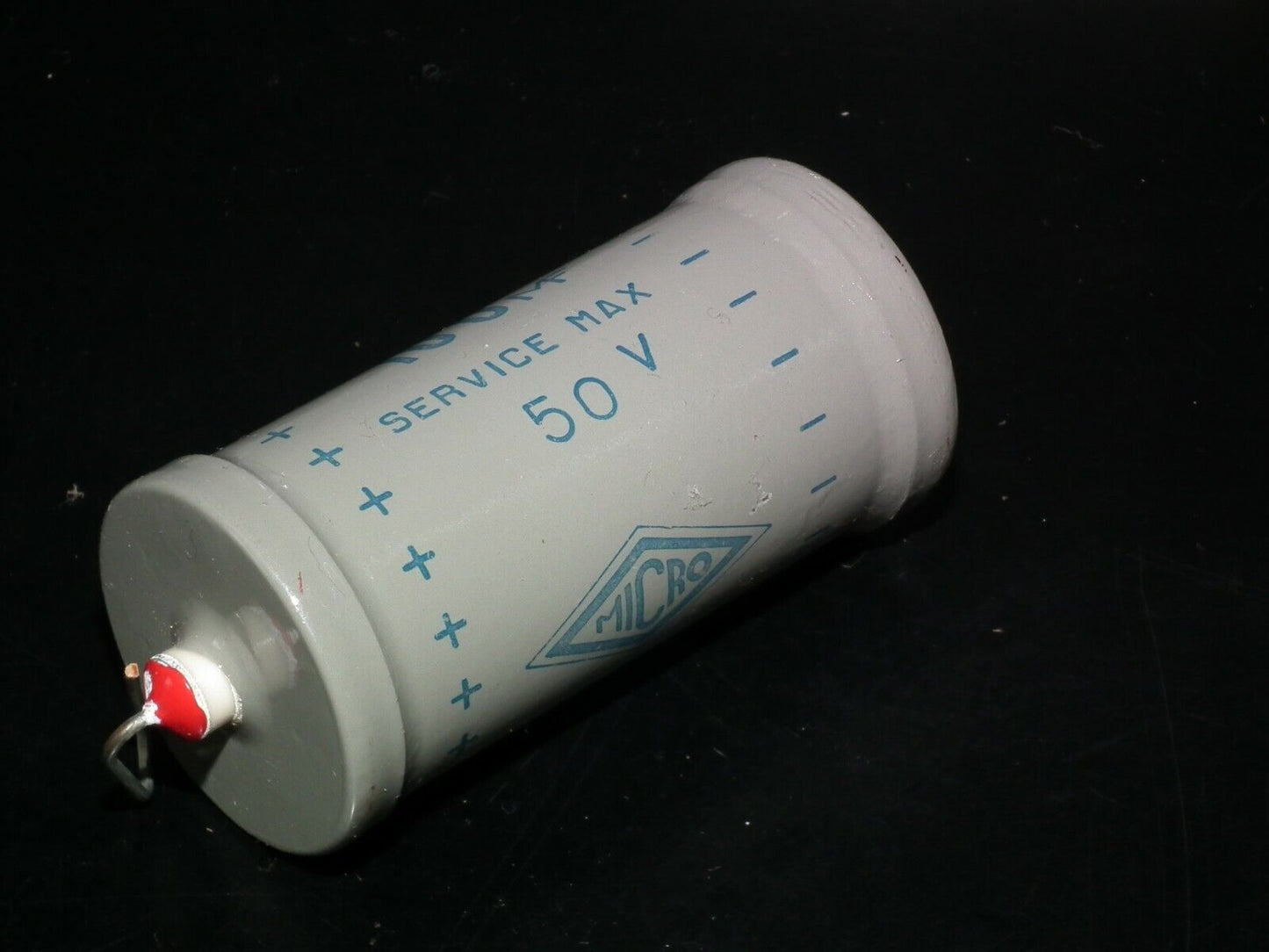 One vintage electrolytic capacitor 100u 50V 100mfd MICRO France 60s