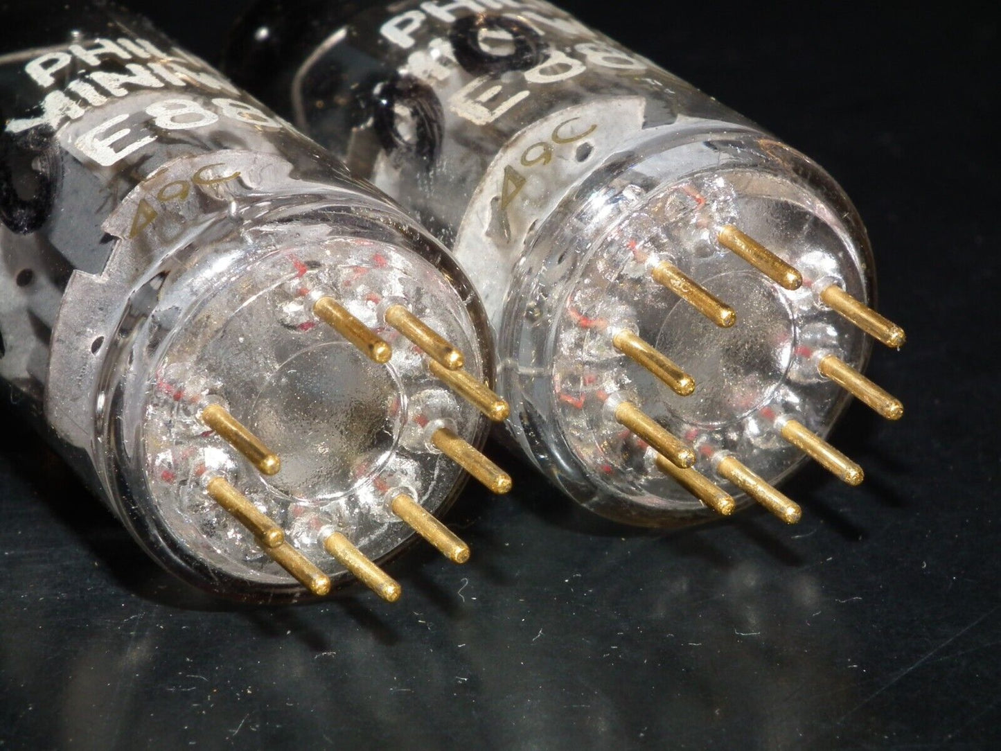 Matched Pair Philips E88CC 6922 (Rare Curved D Getter) Used tested NOS