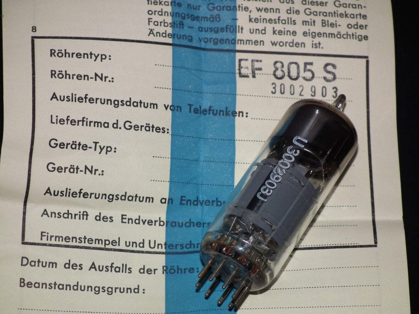 EF805S Telefunken NOS NIB Sealed Low Noise Diamond Bottom Pentode