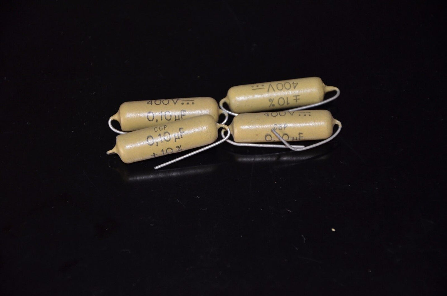 Two vintage Mullard Mustard Capacitors 0.1mfd / 400V (100nF) Marshall,Fender ...