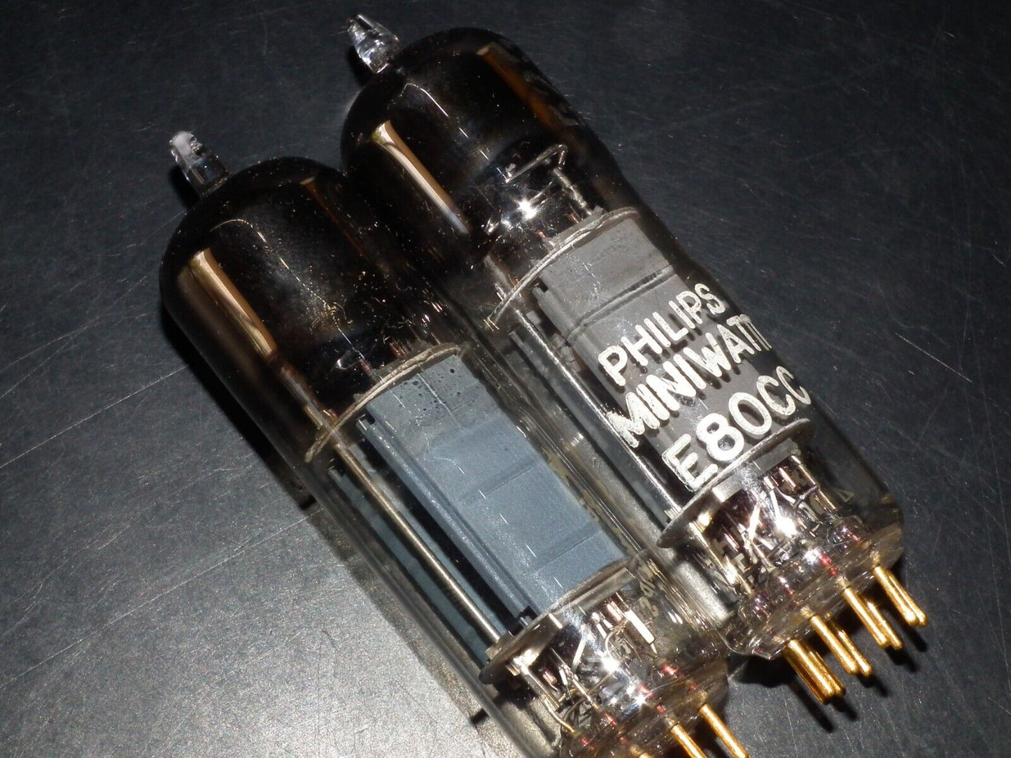 Philips E80CC 6085 Matched pair (Rare FOIL D Getter, PINCHED WAIST!) NOS NIB