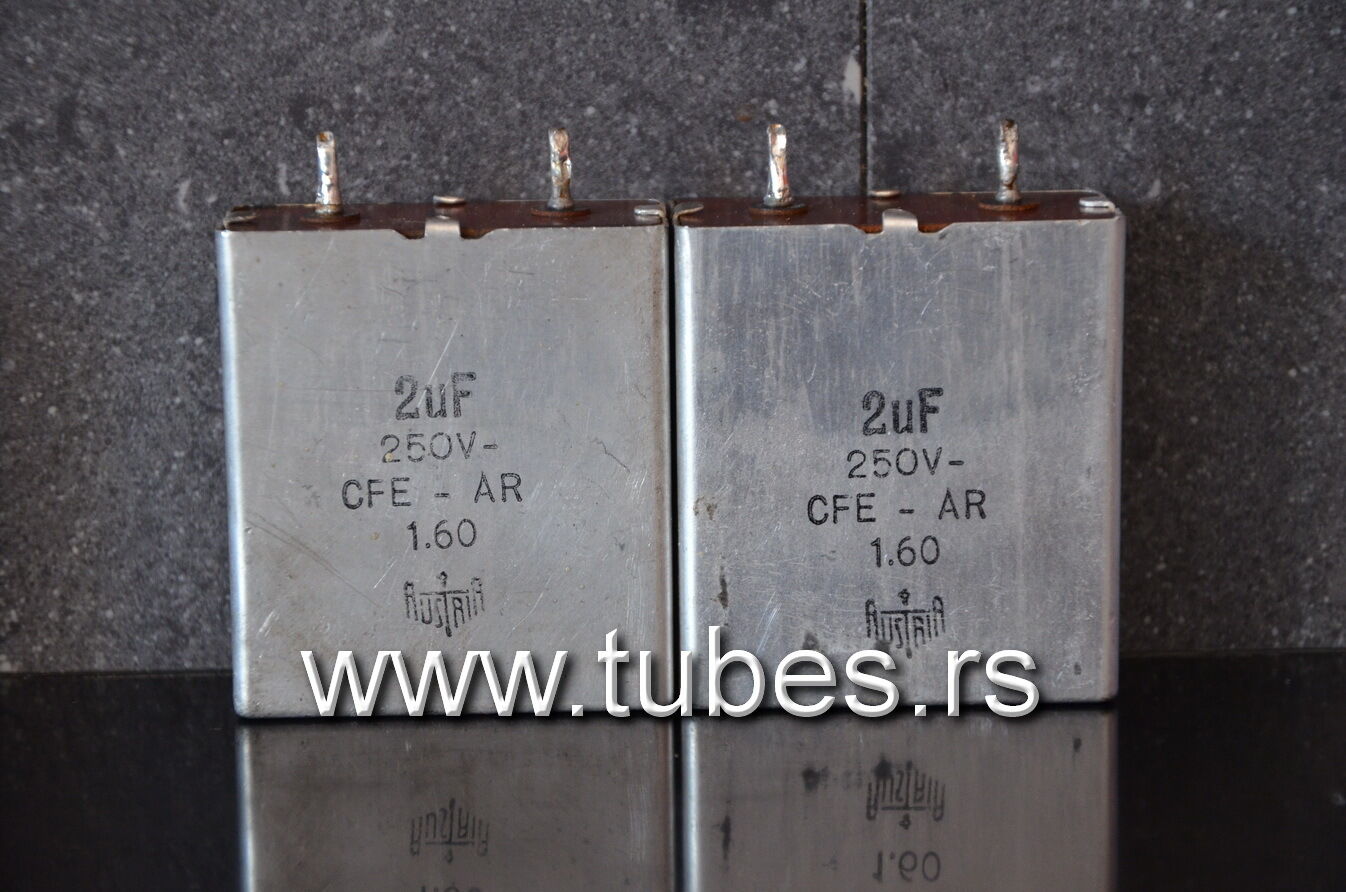 Two vintage PIO capacitors 2uF 250V Made in 1960 for tube audio Hi End amplifier