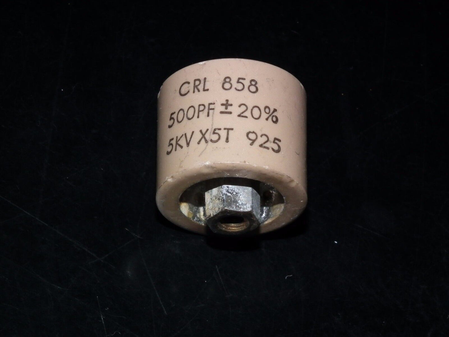 NOS HV Doorknob Capacitor CRL 858 - 500pF 5KV for transmitters and linear amp