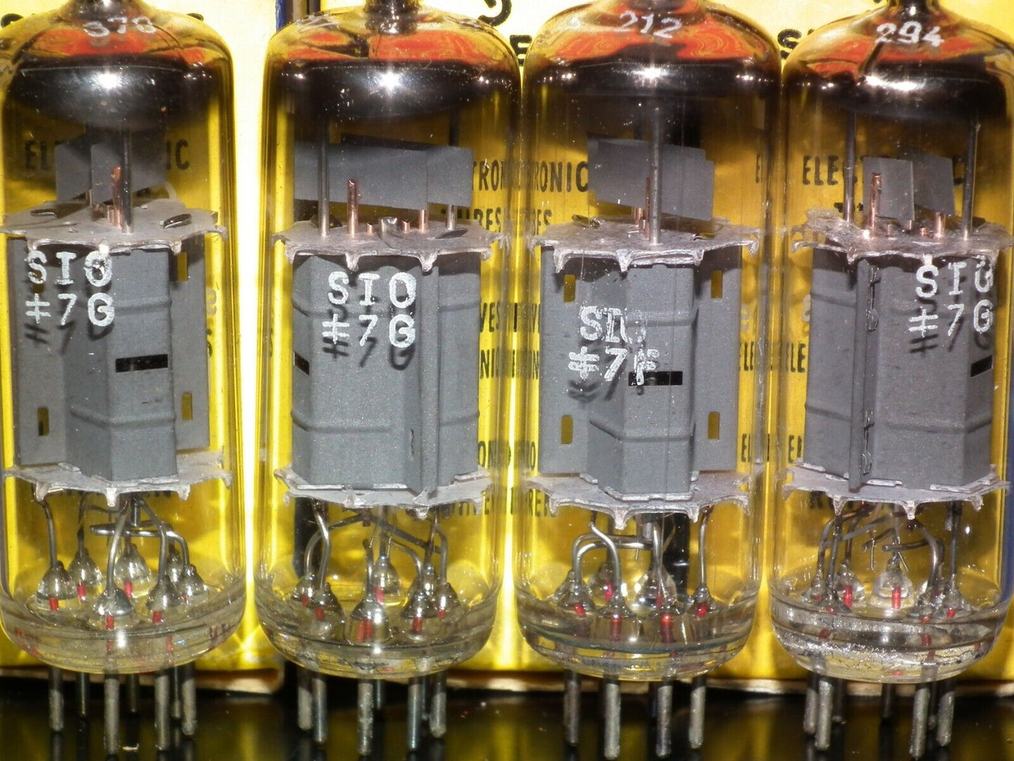 EL95 6DL5 Siemens & Halske Munich platinum matched quad (4 tubes) NOS NIB