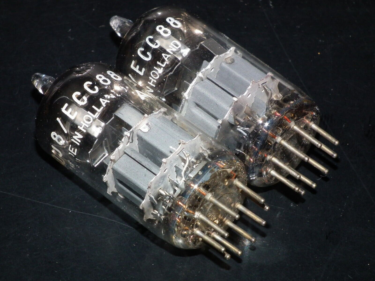 6DJ8 ECC88 Amperex Holland Matched Pair Used Tested 125% Dual Stage Getter