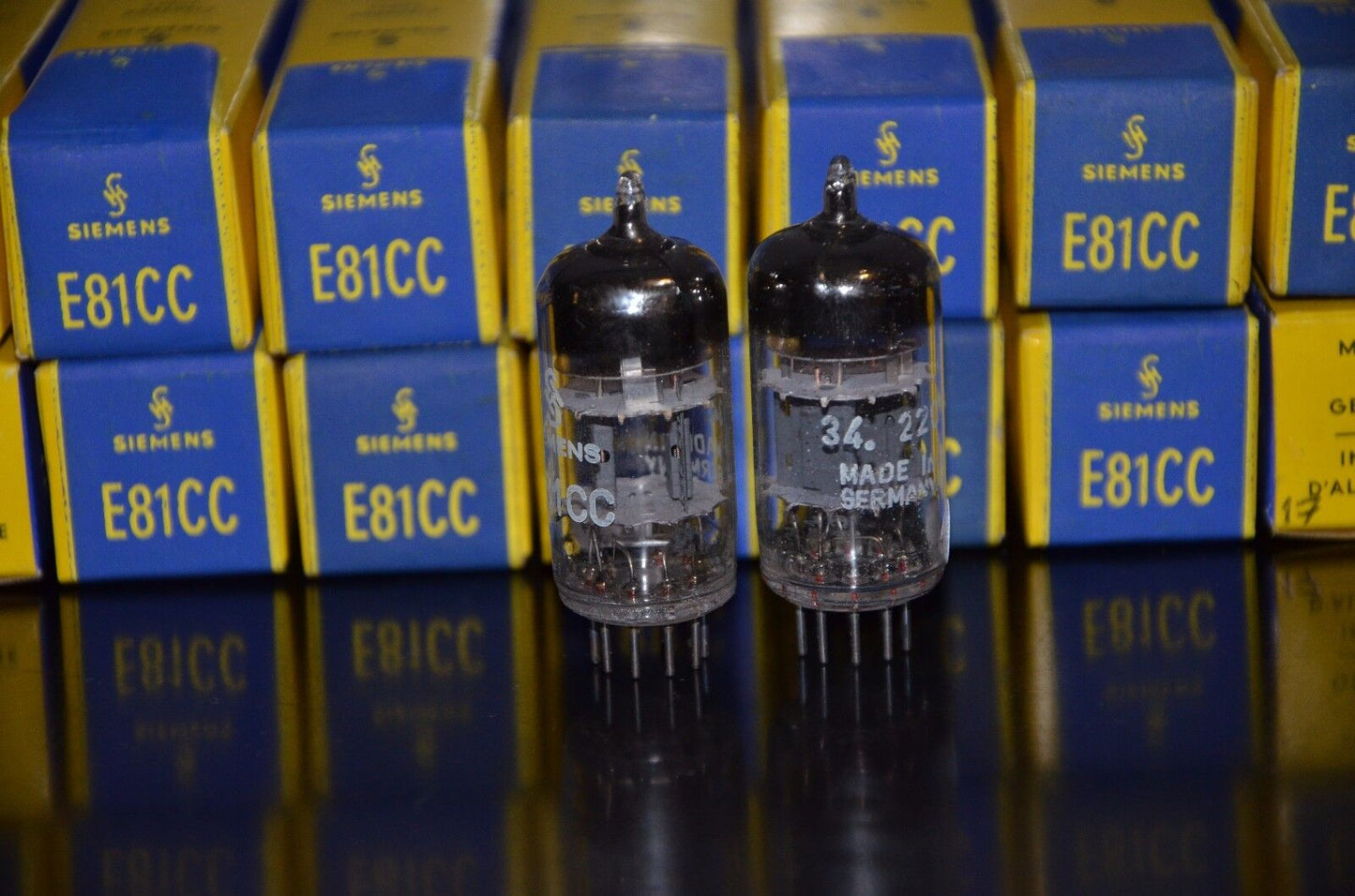 Siemens & Halske E81CC ECC801S 6201 ECC81 Matched pair triple mica West Germany