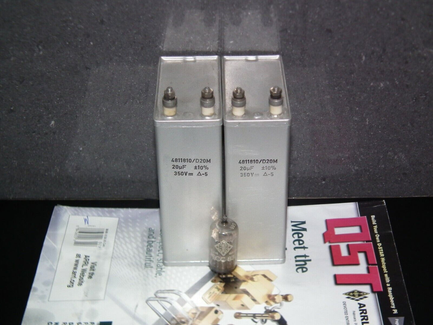 Two vintage Siemens PIO capacitors 20 uF / 350V Klangfilm tube audio