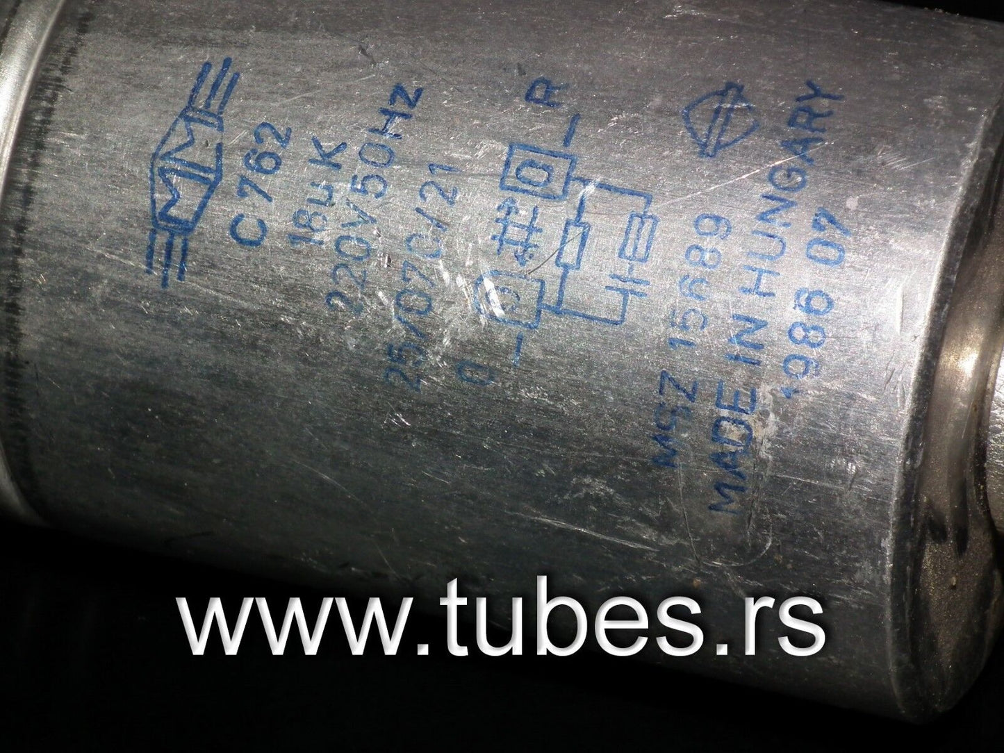One vintage PIO RC capacitor 18uF 220V Made in Hungary in 80s