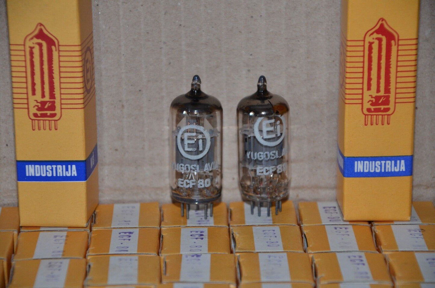 ECF80 6BL8 EI Yugoslavia - NOS NIB matched pair (Philips construction)