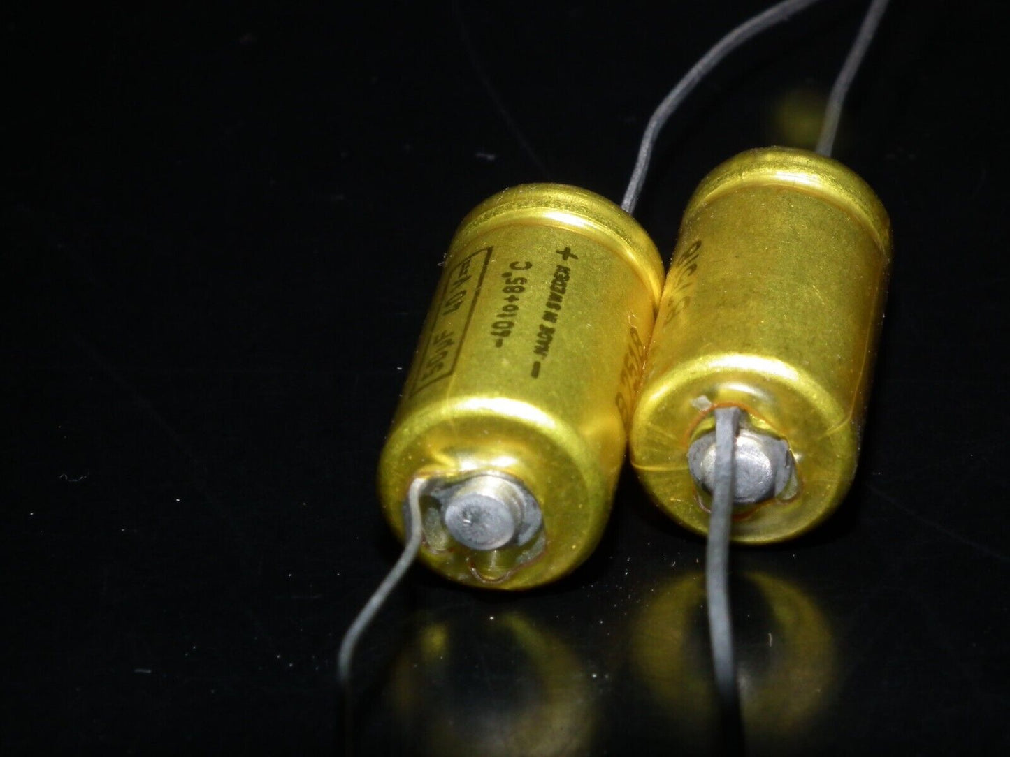 Two (2 pcs) Vintage NOS Capacitors RIFA 50u 40V Made in Sweden in 70s