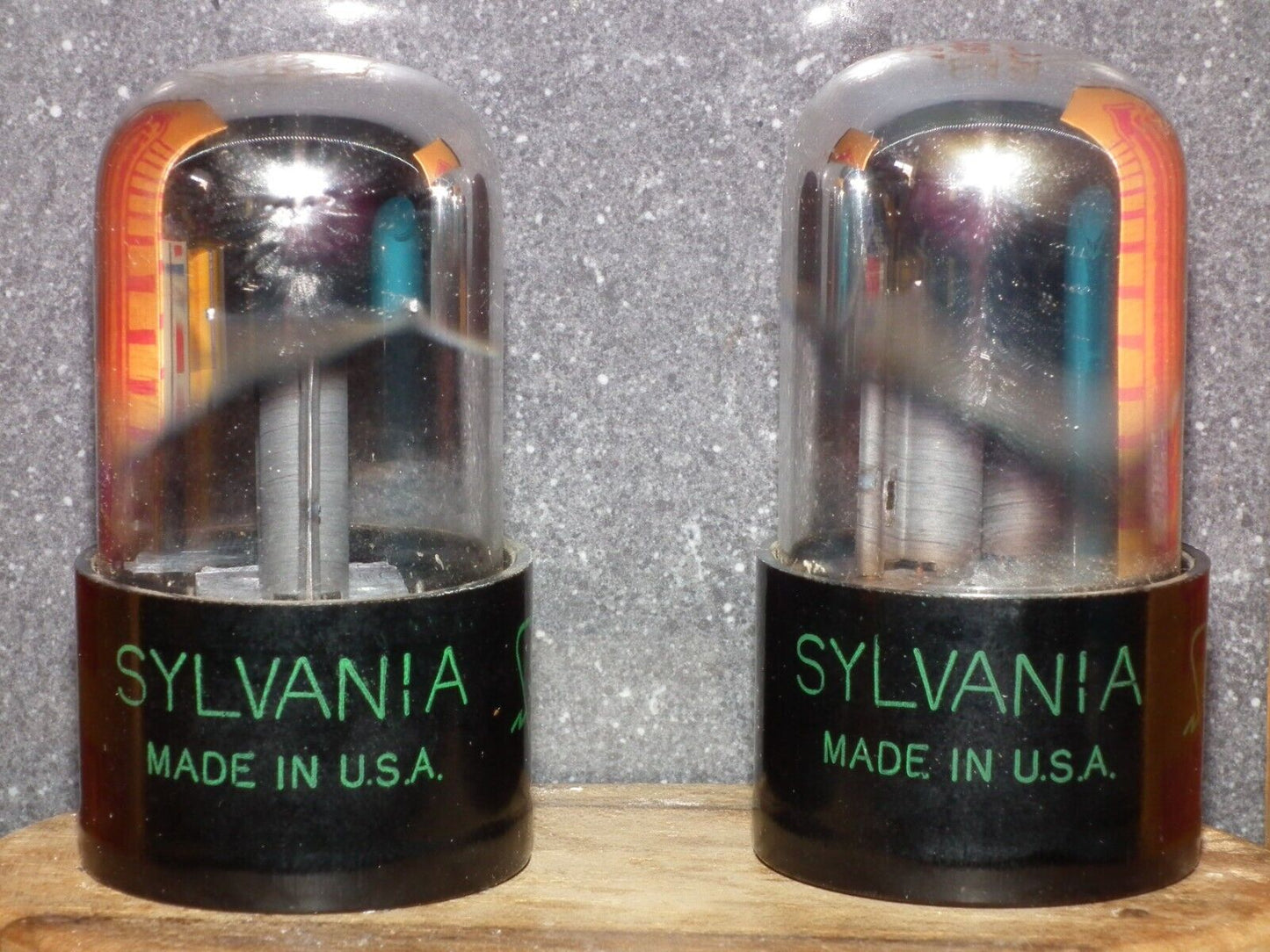 Platinum Matched Pair Sylvania 6SL7GT NOS NIB Chrome Tops Short Bulb Used 135%
