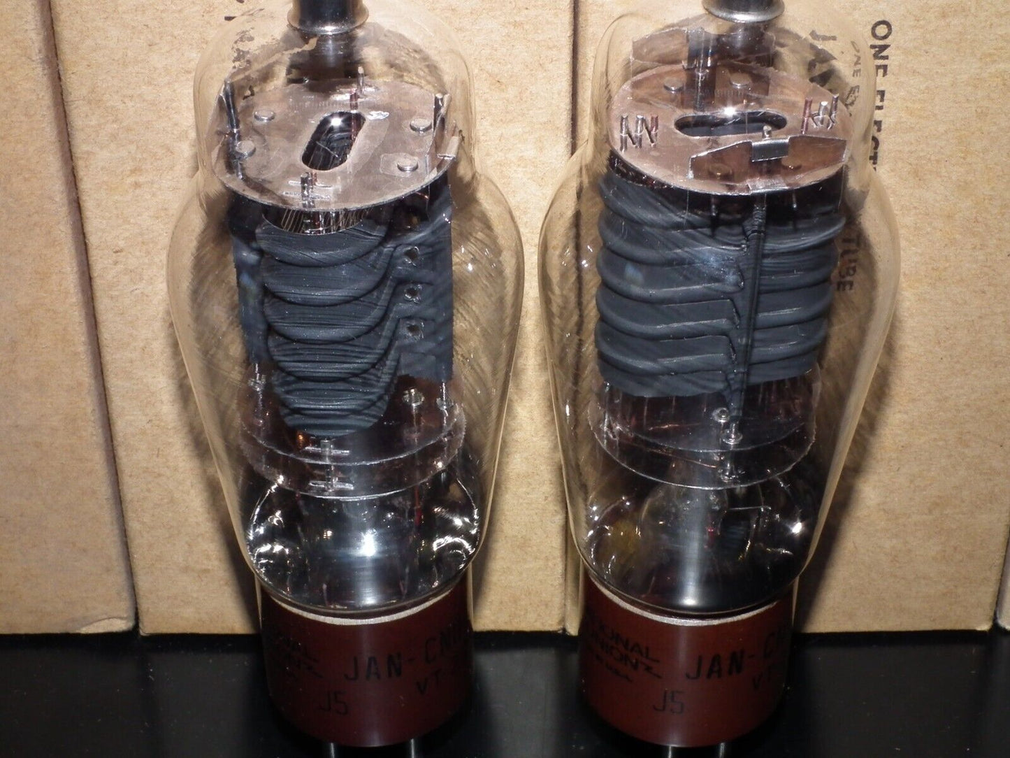 Platinum Matched Pair 307A National Union VT-225 NOS NIB JAN CNU307A Brown Base