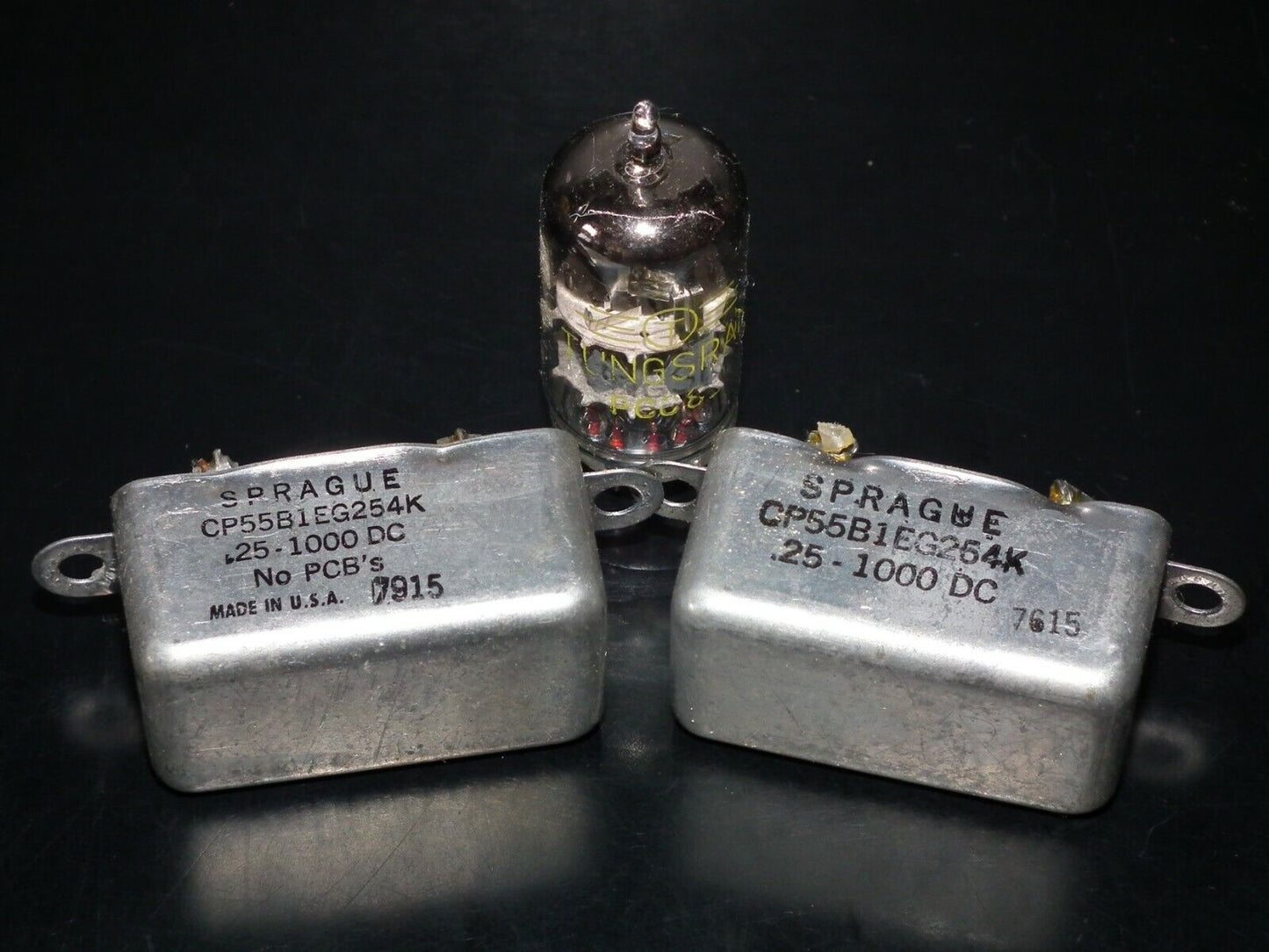 Two (2 pcs) RARE PIO Capacitors 0.25mfd 1000V 0.25u Sprague USA