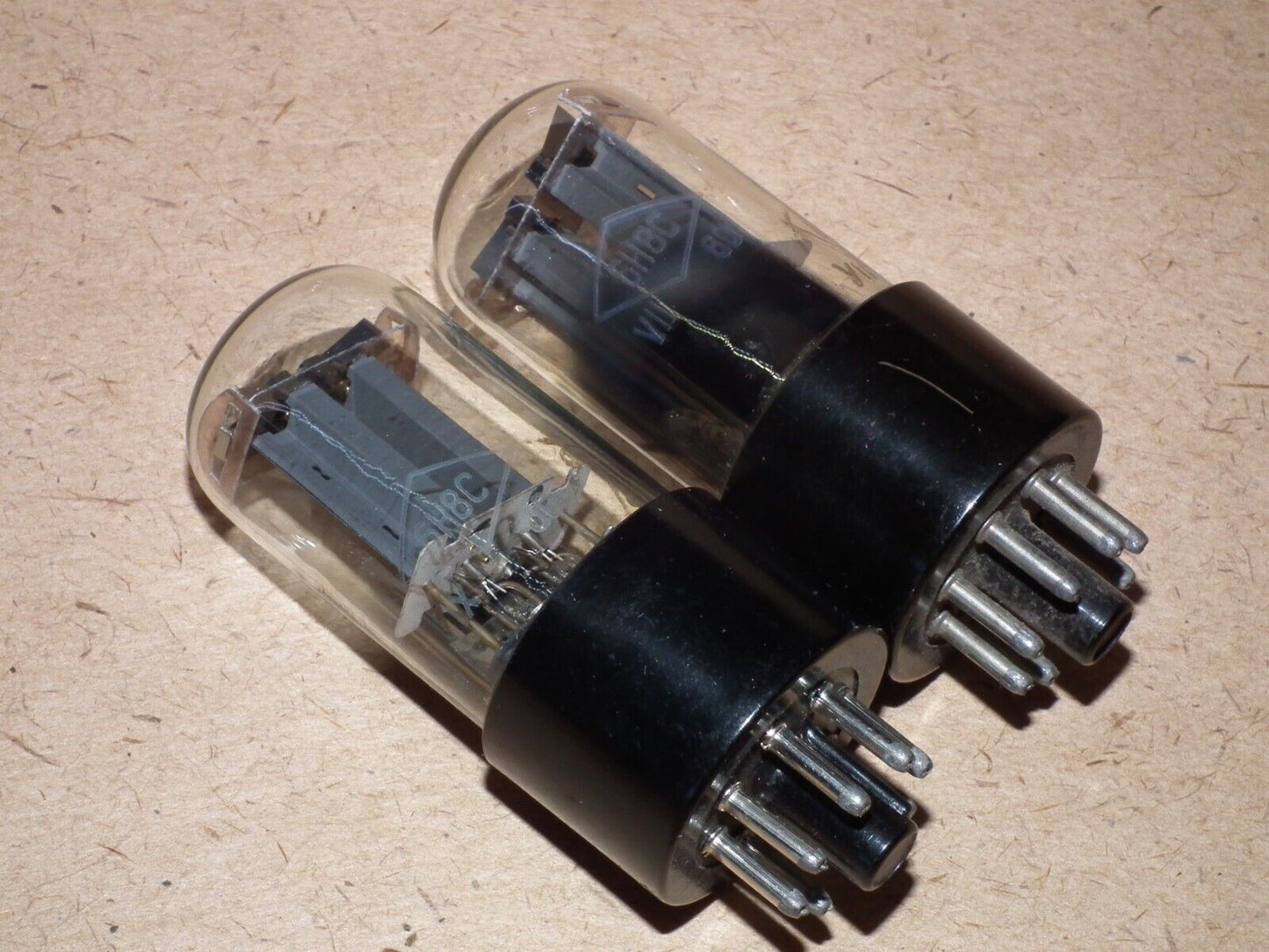 Platinum Matched Pair Foton 6SN7GT 6N8S NOS early 60s Tashkent RARE FOIL GETTER