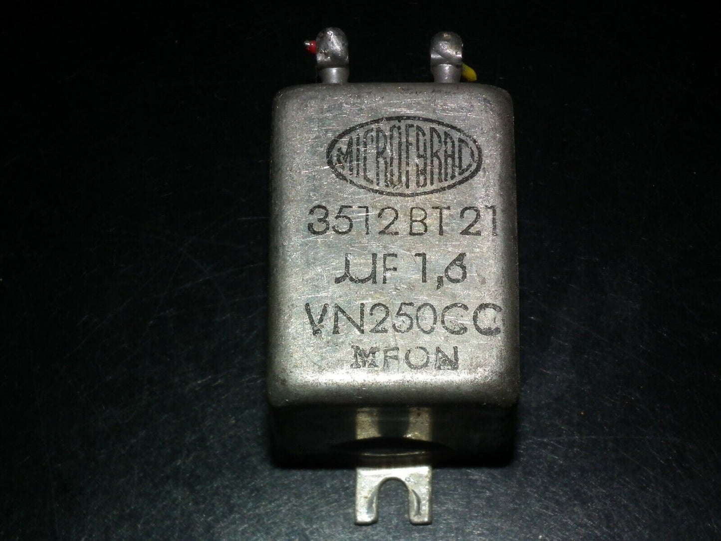 Two vintage PIO capacitors 1.6uF 250V MICROFARAD perfect for tube audio glass