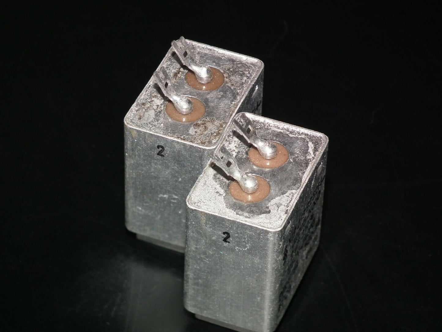 Two NOS vintage Siemens PIO capacitors 2 uF / 250V Klangfilm tube audio 2mfd