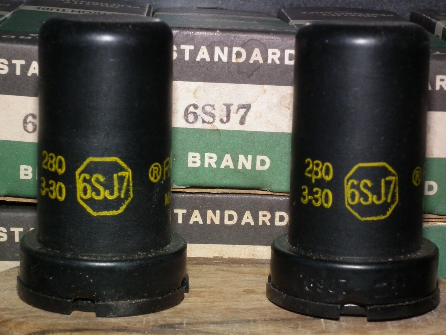 Matched Pair Raytheon 6SJ7 NOS NIB