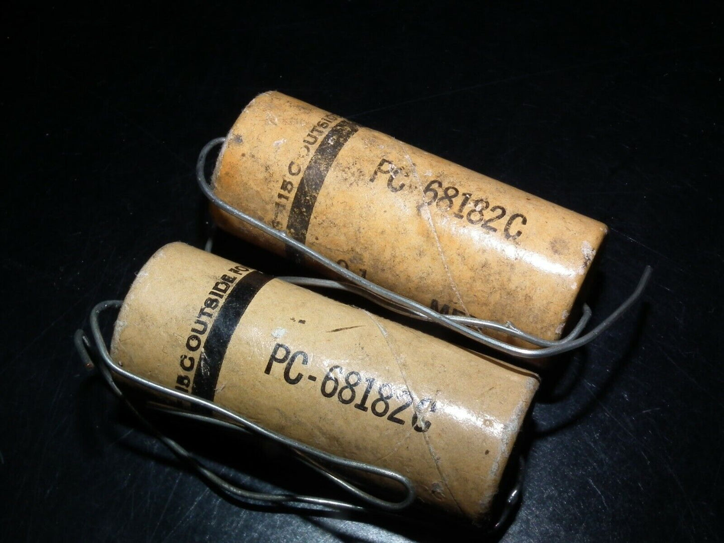 Two vintage SPRAGUE capacitors 0.1uF 500V NOS Guitar Amp MICAMOLD WAX PAPER
