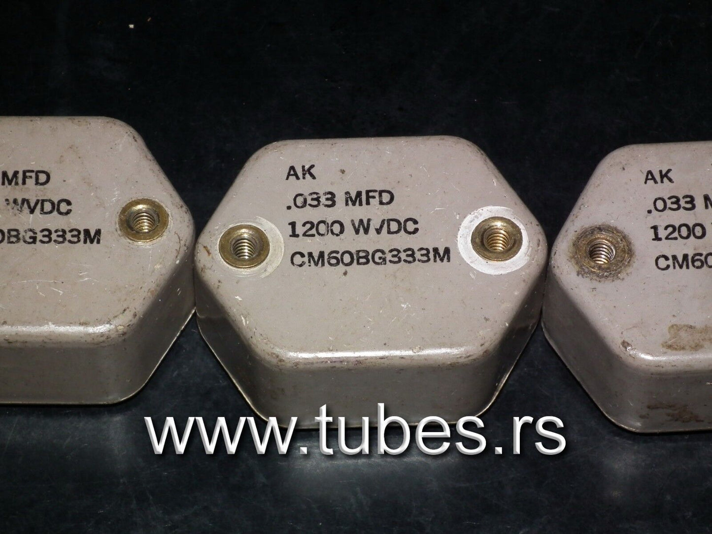 One vintage MICA capacitor 0.033 mfd 1200V Sangamo USA 0.033uF 1200WV
