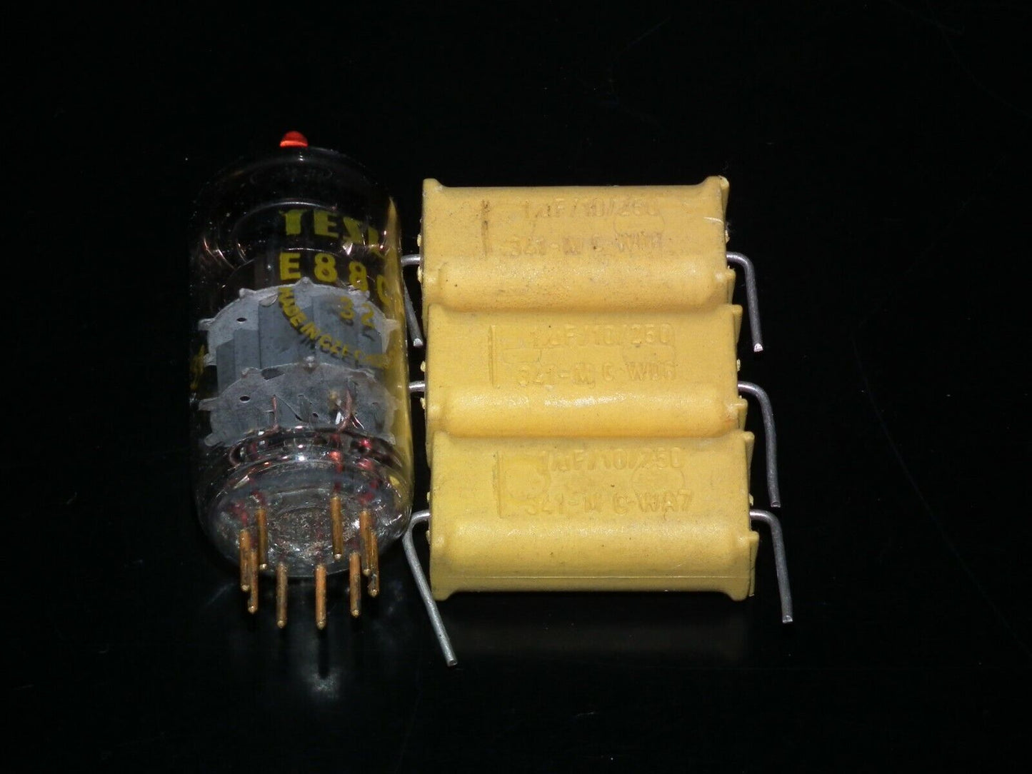 Three vintage NOS PHILIPS MKC 344 Capacitors 1mfd / 250V Chicklet Tube Audio 1u