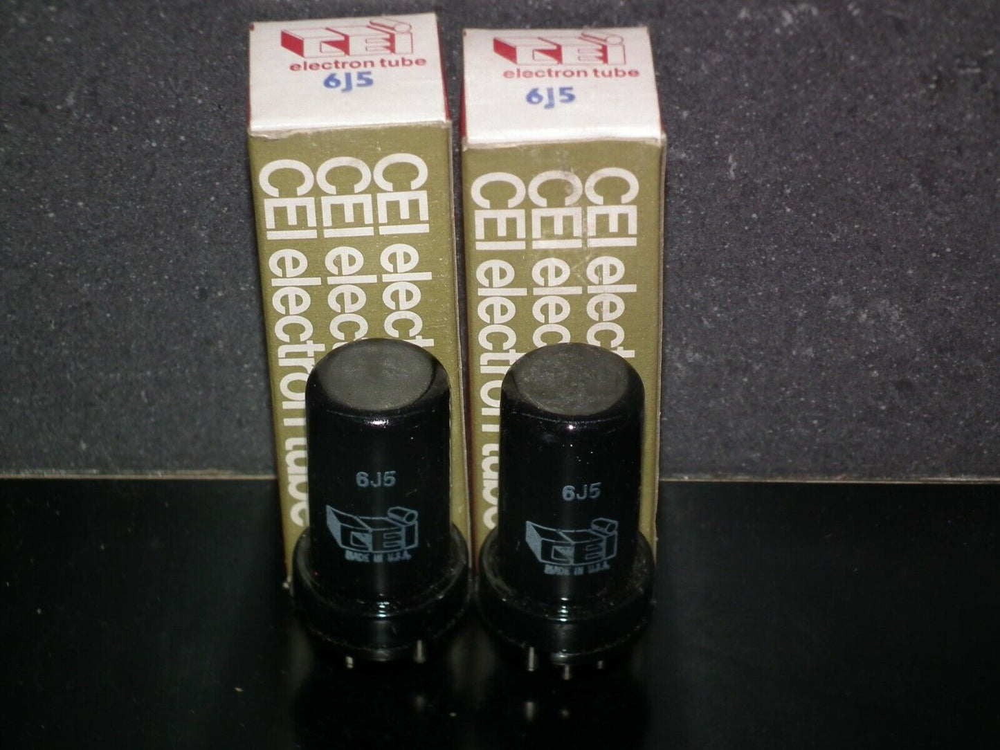 6J5 CEI Platinum Matched Pair NOS NIB Made in US in 60s
