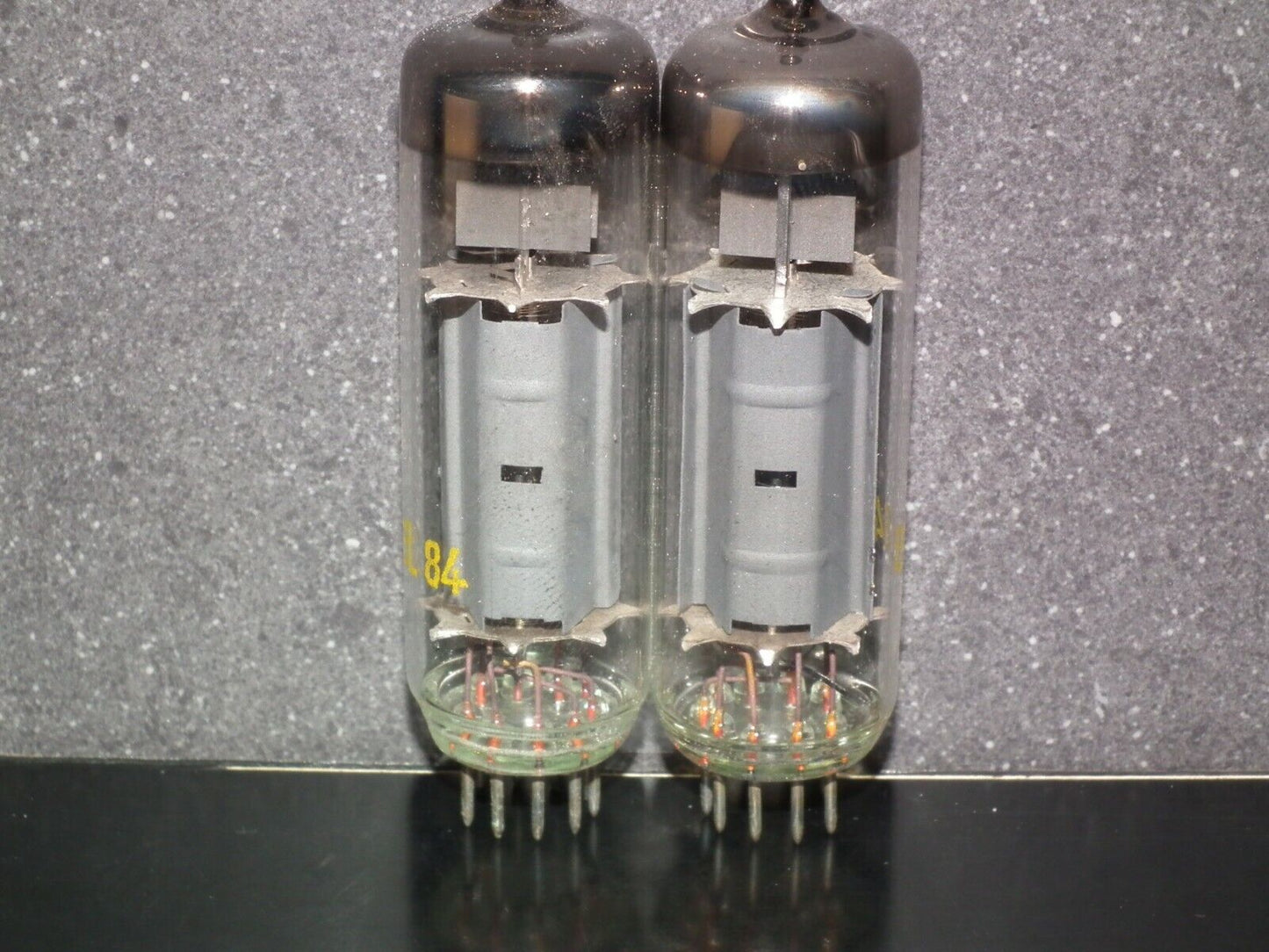 EL84 6BQ5 RFT Germany - NOS platinum matched pair early 60s - RARE WELDED PLATES
