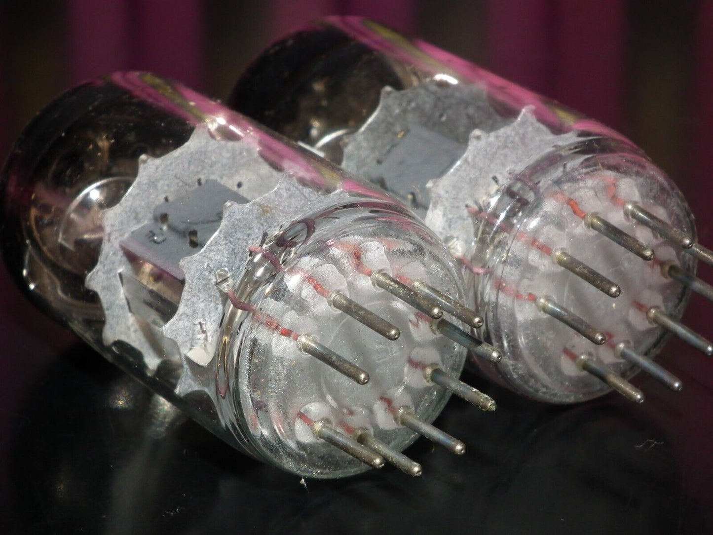 ECC82 12AU7 Polam Telam, NOS NIB Platinum Matched Pair, the same codes 1966