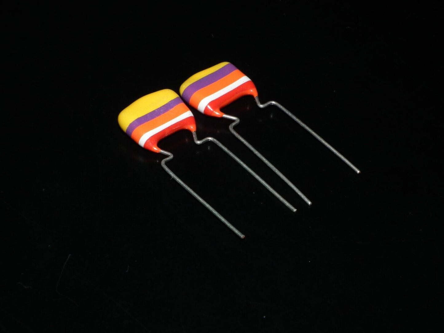 Two Mullard C280 Tropical Fish Capacitors 0.047uF 400V 47nF British Guitar Sound