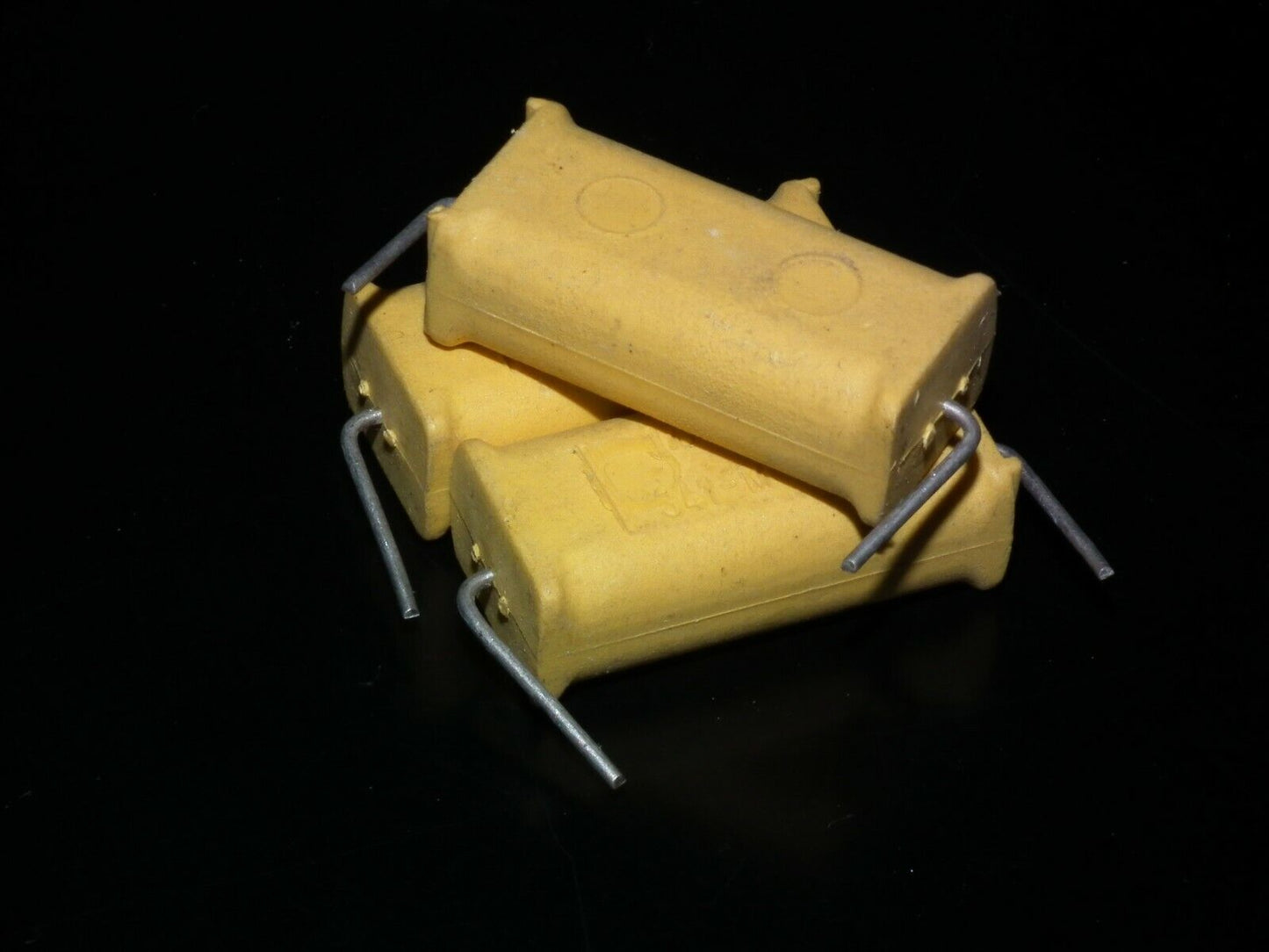Three vintage NOS PHILIPS MKC 344 Capacitors 1mfd / 250V Chicklet Tube Audio 1u