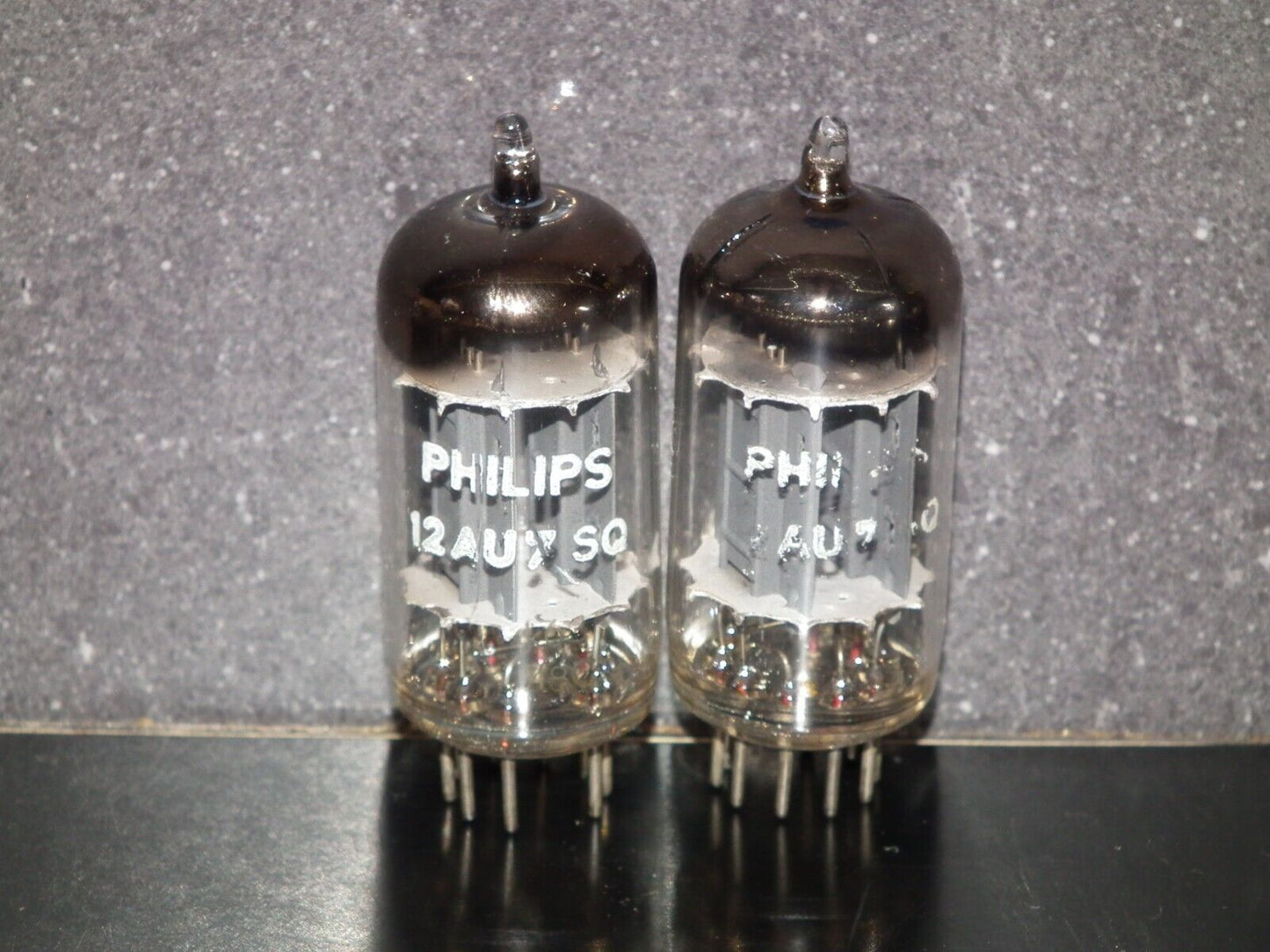 Matched Pair 12AU7 Philips ECC82 Long Anodes 17mm Rare SQ 10000 hours 1958 k63