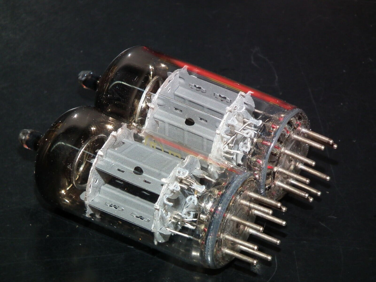 ECC83 Mullard 12AX7 Matched Pair Ribbed plates NOS NIB Branded RTC Blackburn